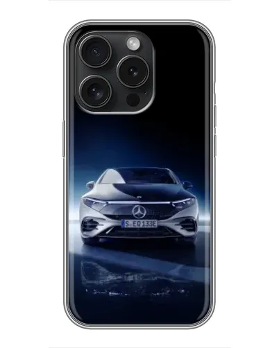 Чехол для iPhone 15 Pro с картинкой «Ночной Mercedes EQ» Чехол для iPhone 15 Pro с картинкой «Ночной Mercedes EQ»