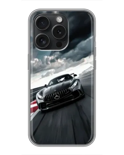 Чехол для iPhone 15 Pro с картинкой «Гоночный Mercedes AMG» Чехол для iPhone 15 Pro с картинкой «Гоночный Mercedes AMG»