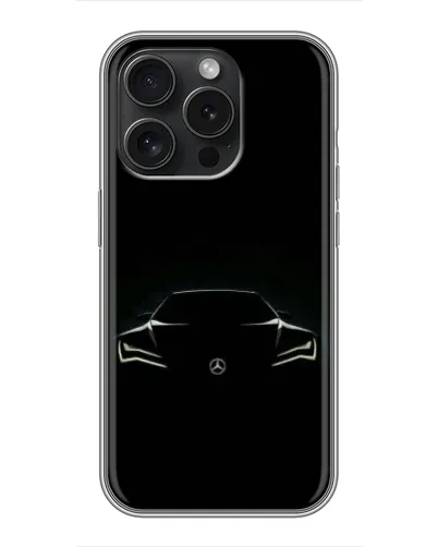 Чохол для iPhone 15 Pro з картинкою «Mercedes — силует авто» Чохол для iPhone 15 Pro з картинкою «Mercedes — силует авто»