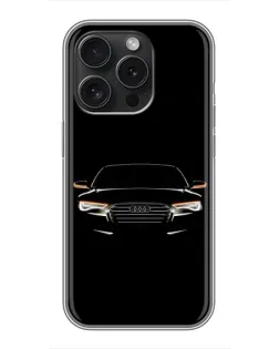 Чохол для iPhone 15 Pro з картинкою «Audi — нічний контур»