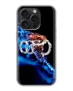Чохол для iPhone 15 Pro з картинкою «Енергія лого Audi»