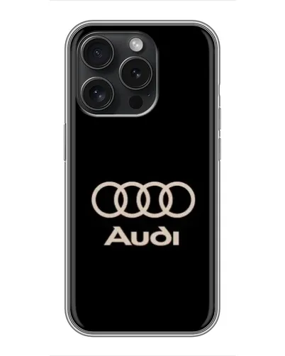 Чехол для iPhone 15 Pro с картинкой «Audi — золотой логотип» Чехол для iPhone 15 Pro с картинкой «Audi — золотой логотип»