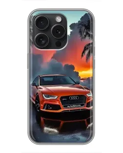 Чохол для iPhone 15 Pro з картинкою «Audi — захід сонця»