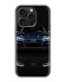 Чохол для iPhone 15 Pro з картинкою «Audi — нічне відображення»