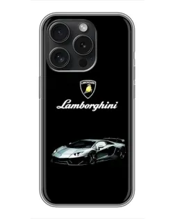 Чехол для iPhone 15 Pro с картинкой «Логотип Lamborghini классика»
