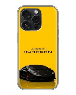 Чехол для iPhone 15 Pro с картинкой «Lamborghini Huracan черный»