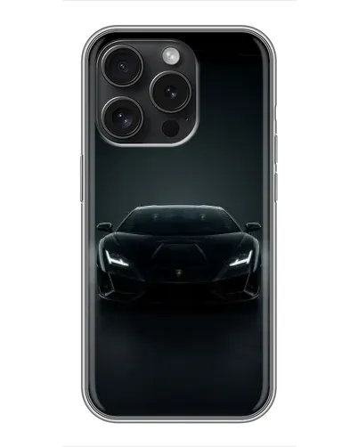 Чехол для iPhone 15 Pro с картинкой «Черный Lamborghini Aventador» Чехол для iPhone 15 Pro с картинкой «Черный Lamborghini Aventador»