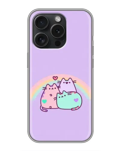 Чехол для iPhone 15 Pro с картинкой «Радужные Пушины» Чехол для iPhone 15 Pro с картинкой «Радужные Пушины»