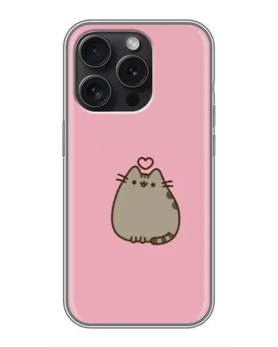 Чехол для iPhone 15 Pro с картинкой «Pusheen сердце» Чехол для iPhone 15 Pro с картинкой «Pusheen сердце»