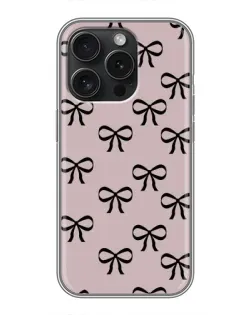 Чохол для iPhone 15 Pro з картинкою «Чорні бантики»