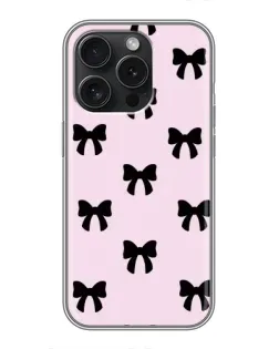 Чохол для iPhone 15 Pro з картинкою «Чорні банти Coquette»
