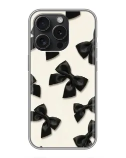 Чохол для iPhone 15 Pro з картинкою «Чорні бантики»