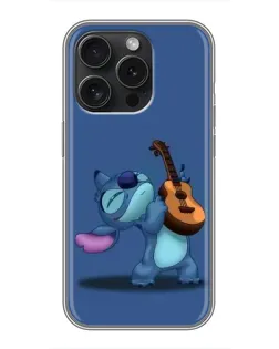 Чехол для iPhone 15 Pro с картинкой «Стич с укулеле»