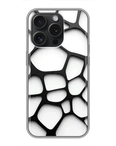 Чехол для iPhone 15 Pro с картинкой «Белая объемная сетка» Чехол для iPhone 15 Pro с картинкой «Белая объемная сетка»