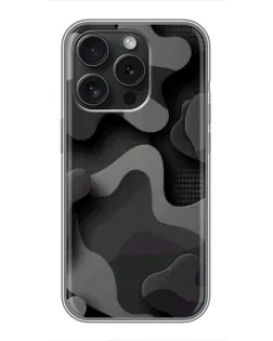 Чохол для iPhone 15 Pro з картинкою «Темний абстрактний камуфляж»