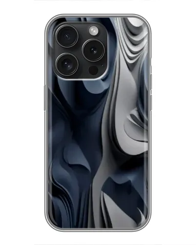 Чехол для iPhone 15 Pro с картинкой «Объемные синие складки» Чехол для iPhone 15 Pro с картинкой «Объемные синие складки»