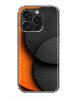 Чохол для iPhone 15 Pro з картинкою «Геометрія помаранчевих кіл»