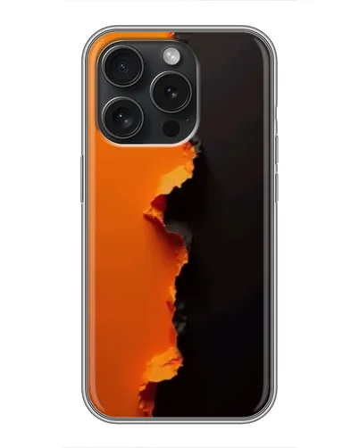 Чехол для iPhone 15 Pro с картинкой «Оранжевый разлом» Чехол для iPhone 15 Pro с картинкой «Оранжевый разлом»