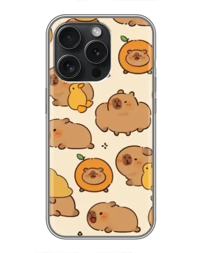 Чехол для iPhone 15 Pro с картинкой «Капибары с апельсинами» Чехол для iPhone 15 Pro с картинкой «Капибары с апельсинами»