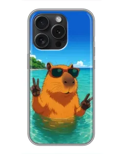 Чохол для iPhone 15 Pro з картинкою «Морська капібара»
