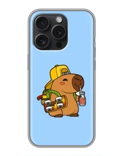 Чохол для iPhone 15 Pro з картинкою «Капібара на скейті»