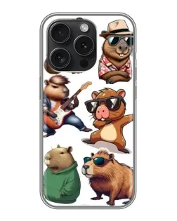 Чохол для iPhone 15 Pro з картинкою «Круті капібари музиканти»