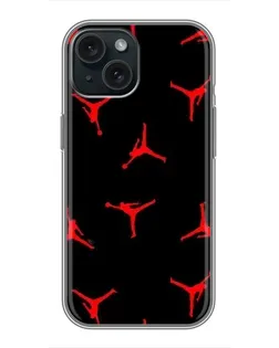 Чохол для iPhone 15 з картинкою «Jordan Red Pattern»