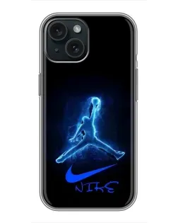 Чохол для iPhone 15 з картинкою «Jordan Neon Blue»