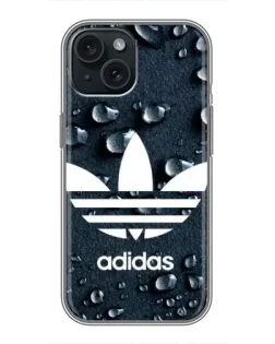Чохол для iPhone 15 з картинкою «Adidas Trefoil Blue»