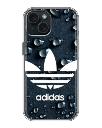 Чохол для iPhone 15 з картинкою «Adidas Trefoil Blue»