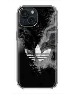 Чохол для iPhone 15 з картинкою «Абстрактний дим Adidas»