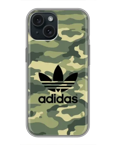 Чохол для iPhone 15 з картинкою «Мілітарі стиль Adidas»