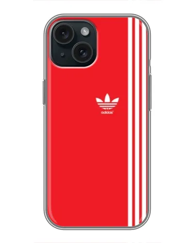 Чохол для iPhone 15 з картинкою «Червоний мінімалізм Adidas»