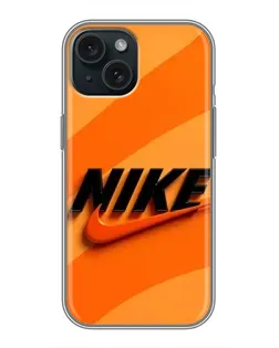 Чохол для iPhone 15 з картинкою «Помаранчевий драйв Nike»