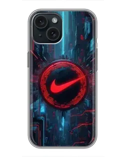 Чохол для iPhone 15 з картинкою «Техногенний стиль Nike»