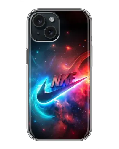 Чохол для iPhone 15 з картинкою «Вогняний логотип Nike»