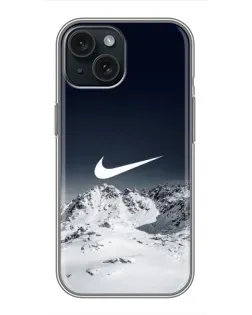 Чохол для iPhone 15 з картинкою «Nike — зимові гори»