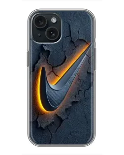 Чохол для iPhone 15 з картинкою «Об'ємний логотип Найк»