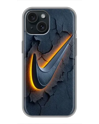 Чохол для iPhone 15 з картинкою «Об'ємний логотип Найк»