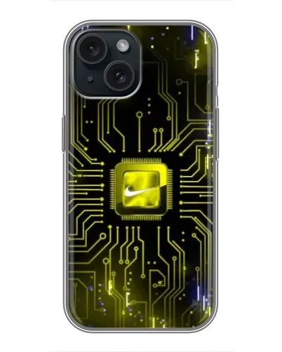 Чохол для iPhone 15 з картинкою «Nike — золота іскра»