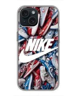 Чехол для iPhone 15 с картинкой «Коллаж кроссовок Найк» Чехол для iPhone 15 с картинкой «Коллаж кроссовок Найк»