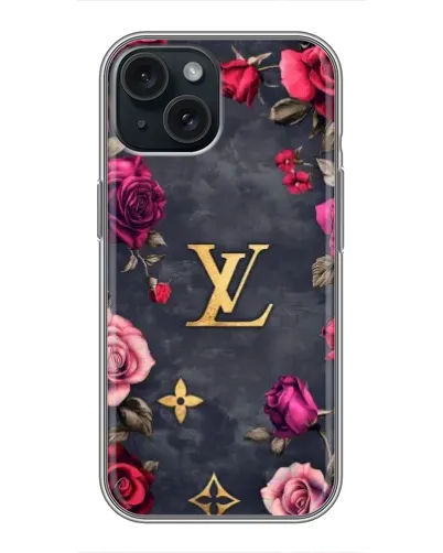Чохол для iPhone 15 з картинкою «Квітковий Louis Vuitton»