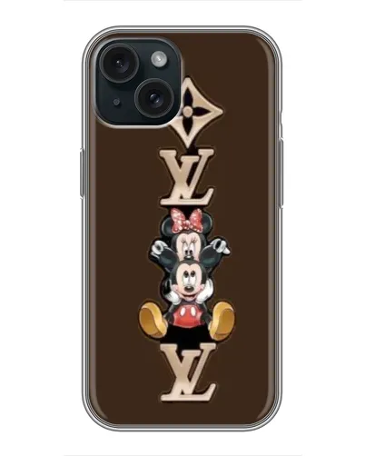 Чохол для iPhone 15 з картинкою «LV та Міккі Маус»