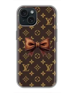 Чохол для iPhone 15 з картинкою «LV з бантом»