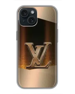 Чохол для iPhone 15 з картинкою «LV — золоте сяйво»