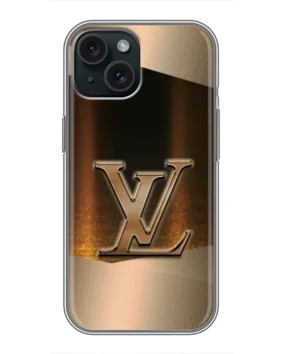Чохол для iPhone 15 з картинкою «LV — золоте сяйво»
