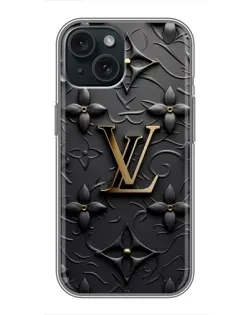 Чохол для iPhone 15 з картинкою «Шкіряна текстура LV»