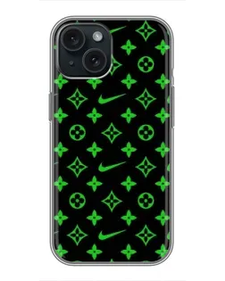 Чохол для iPhone 15 з картинкою «Неоновий принт LV»