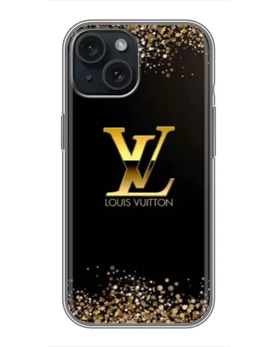 Чохол для iPhone 15 з картинкою «LV — золоті іскри»