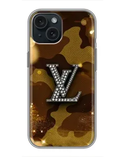 Чохол для iPhone 15 з картинкою «Камуфляжний Louis Vuitton»